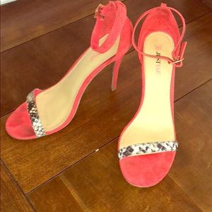 Just fab red/orange stiletto strappy sandaI